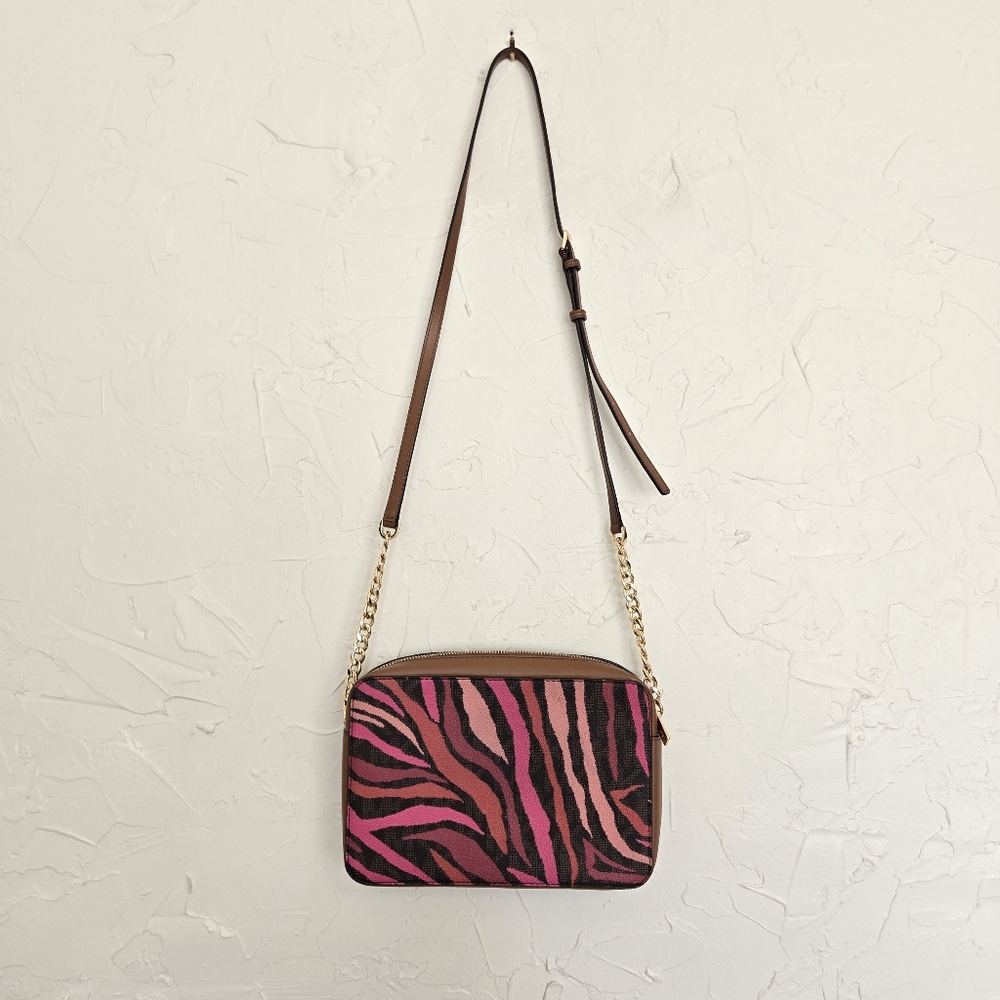 Michael Kors Pink and Brown Crossbody Bag - Picture 7 of 11